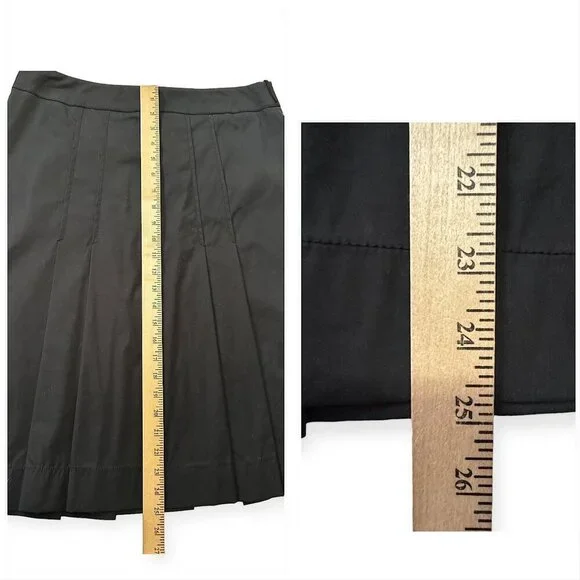 Prada Black Pleated Cotton Nylon Skirt Made in Italy 46 - Picture 10 of 12